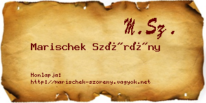 Marischek Szörény névjegykártya